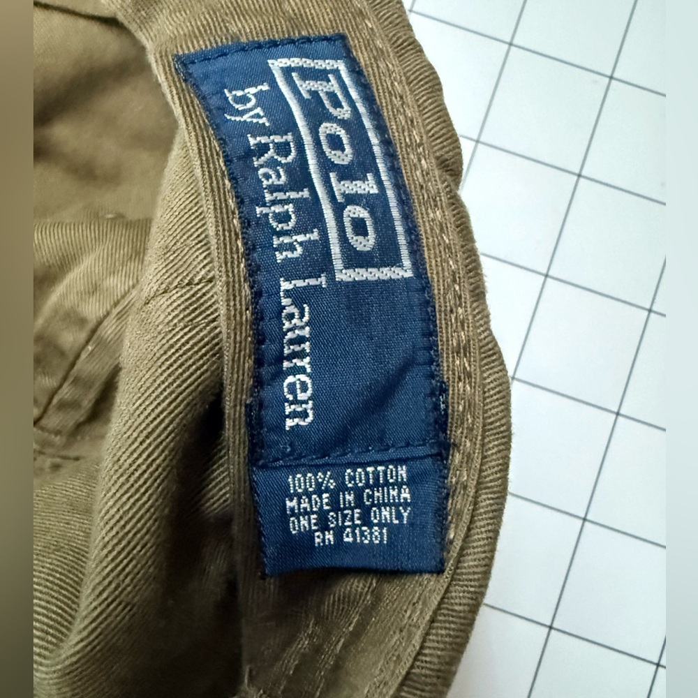 Ralph Lauren Polo Field & Stream Olive and Tan Outdoor Vintage Cap - Picture 4 of 5